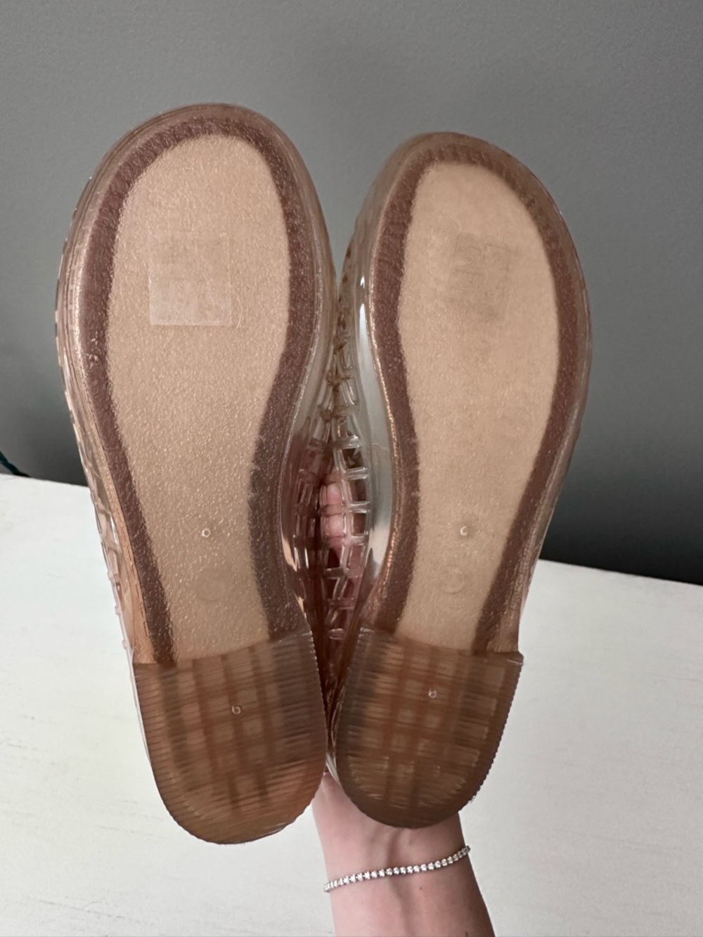 Transparent Pink Jelly Mary Jane Flats - Picture 3 of 5